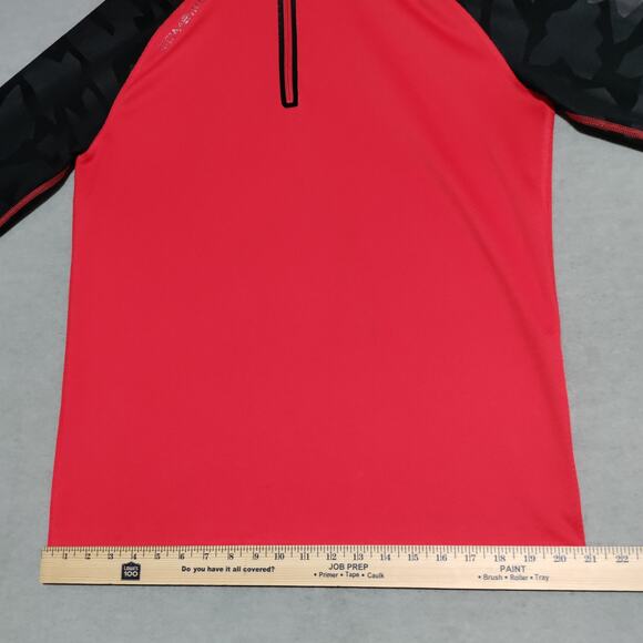 Under Armour Combine Golf‎ Pullover Shirt 1/4 ZIP Mens Size Medium Red Black NFL - Picture 12 of 15